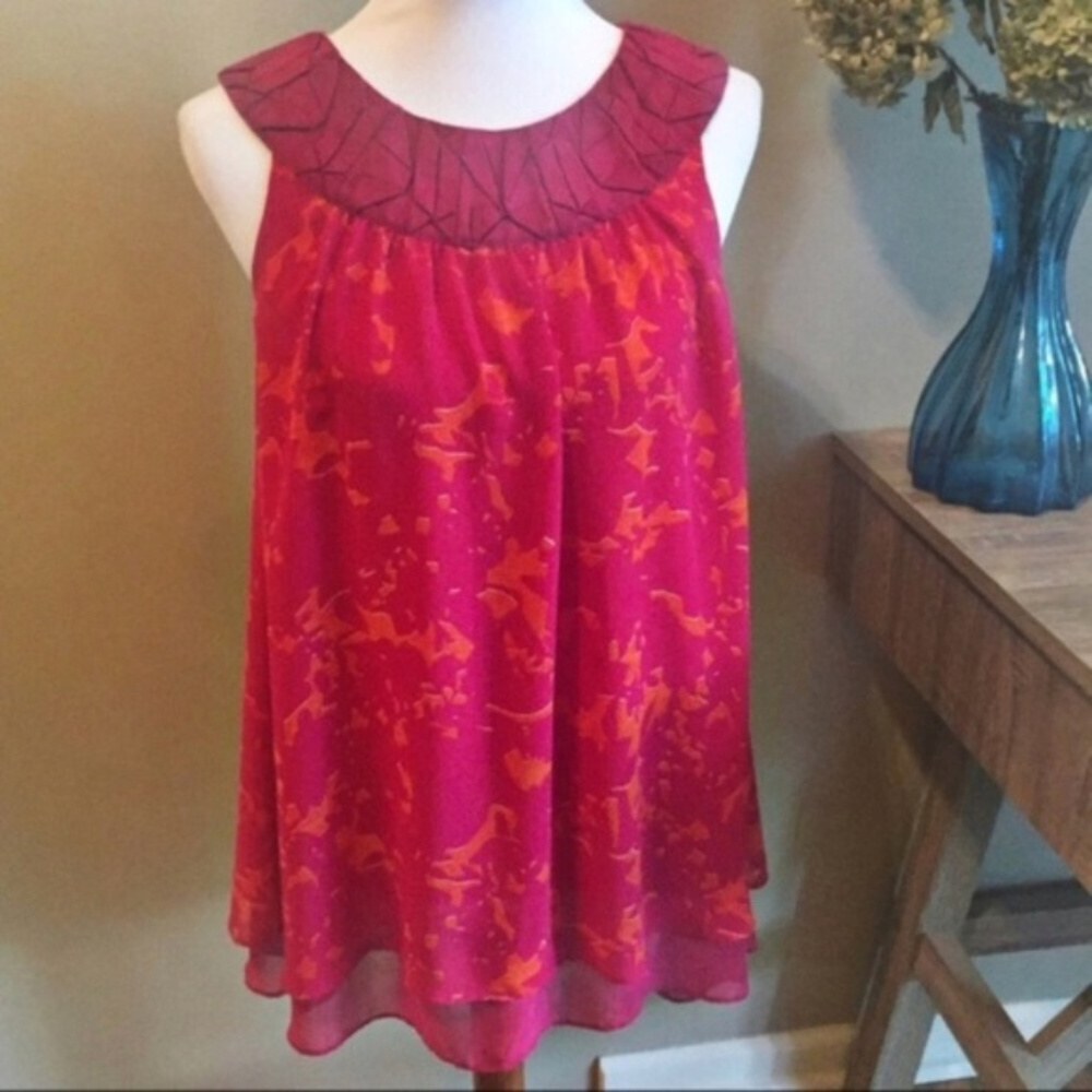 CAbi Origami Sleeveless Tunic Top size S